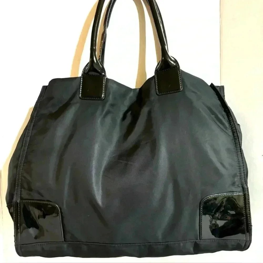 COPY - Tory Burch black nylon tote handbag